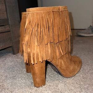 Fringe Tan Booties